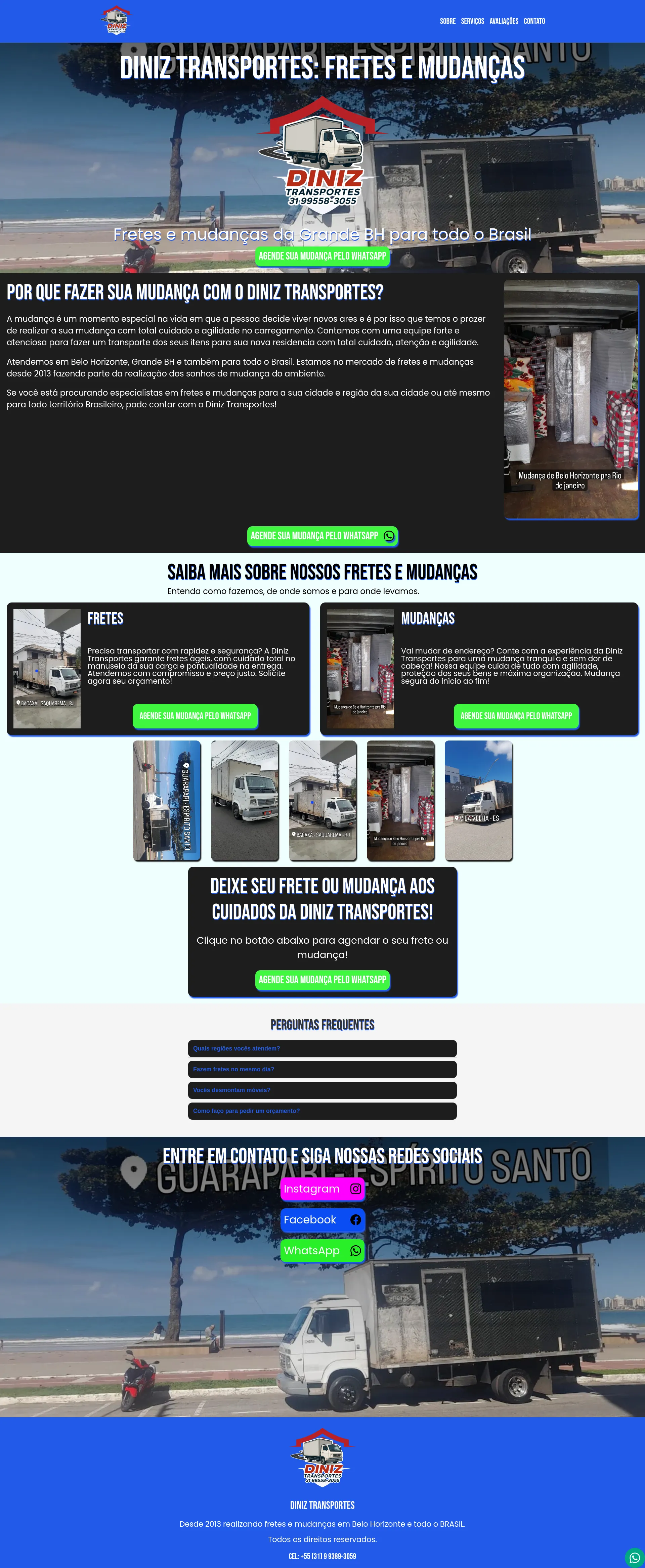 Website para negócios locais - distribuidora