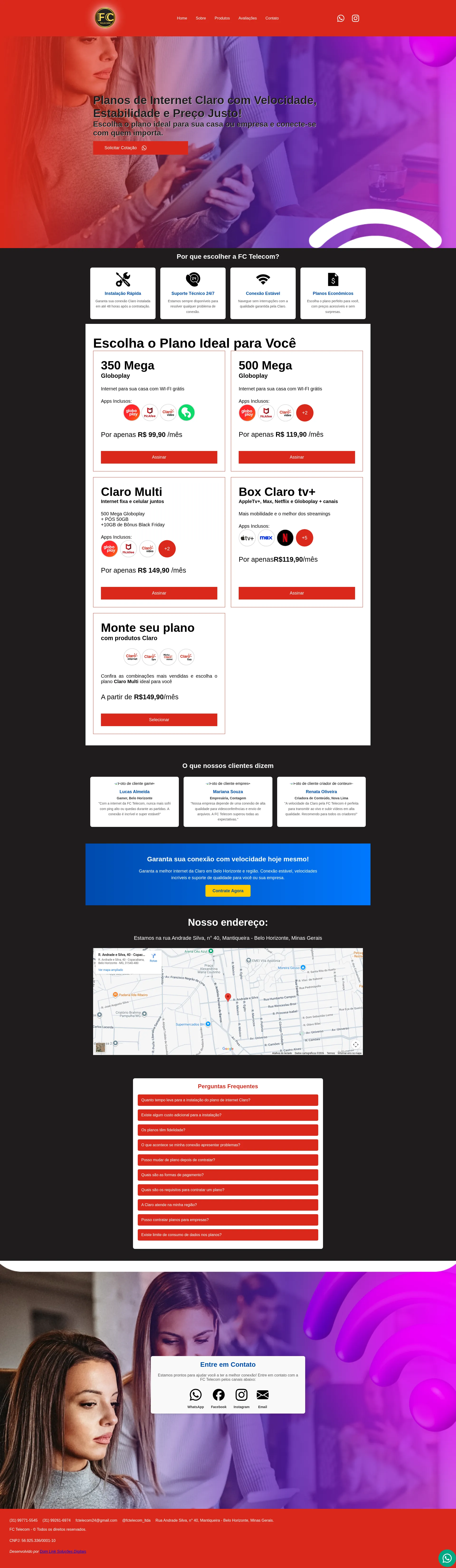 Website para provedor de internet