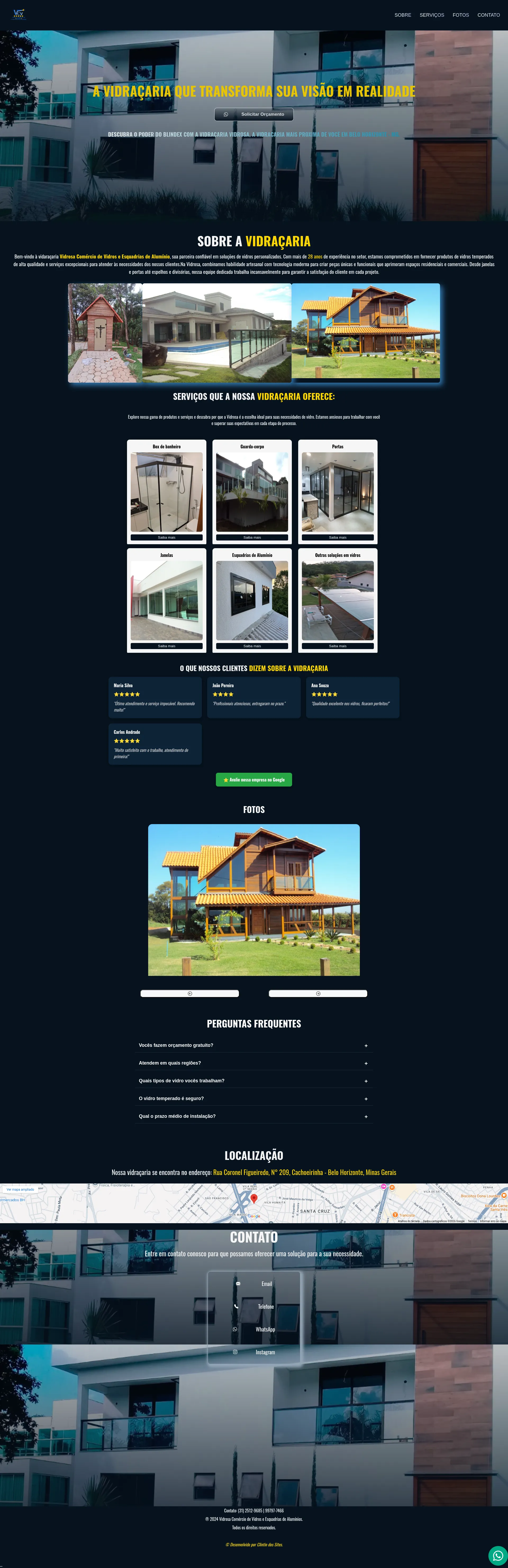 Website para vidraçarias