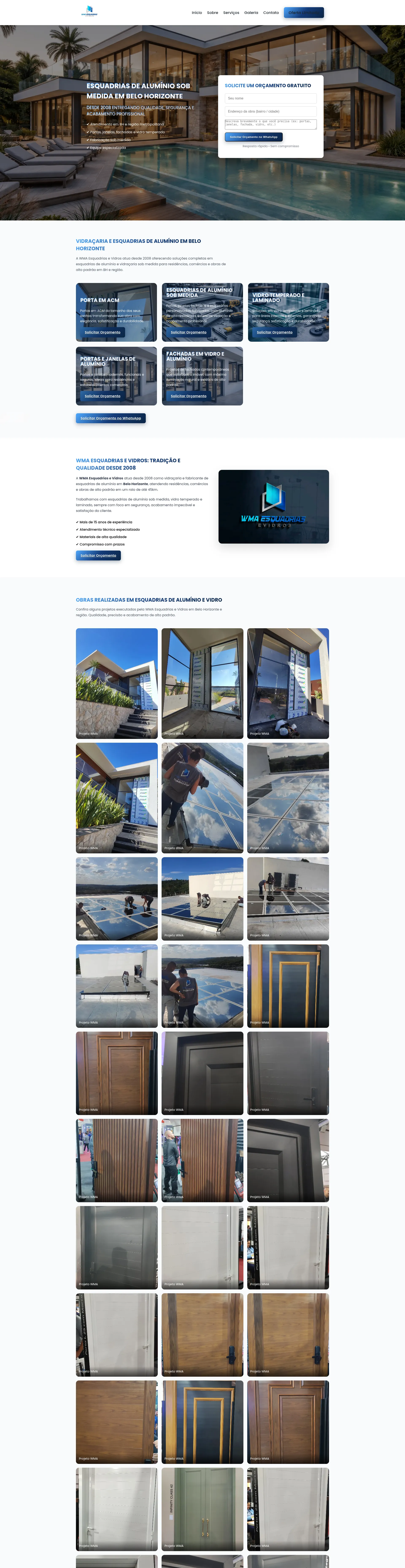 Website para vidraçarias